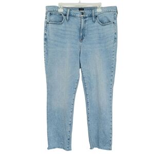 J.CREW Women’s Light Wash Cropped Straight Jeans 34 Raw Hem